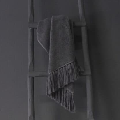 Pollux bath linen grey refined luxury fringed towels