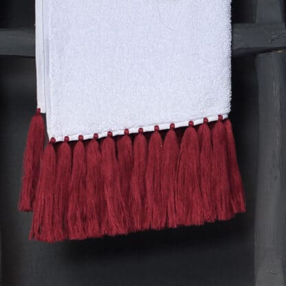bath towels Pollux carmine red fringes