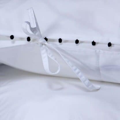 AYA bed linen with buttons embroidery black
