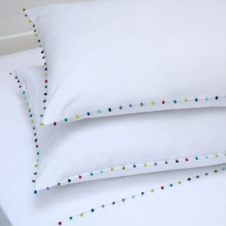 AYA luxury white bed linen with trimmings embroidery