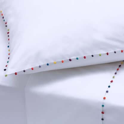 AYA bed linen with trimmings white poplin combed cotton