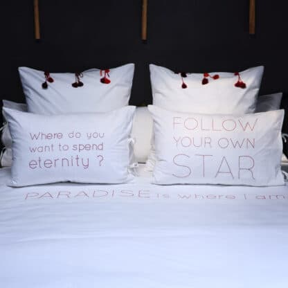 yumi hand-embroidered bed linen