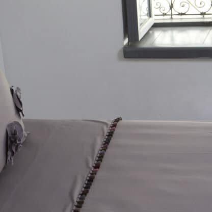 timeless grey duvet cover with tassels