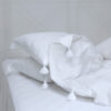 White bed linen LL01 pompom TULUM white - Image 2