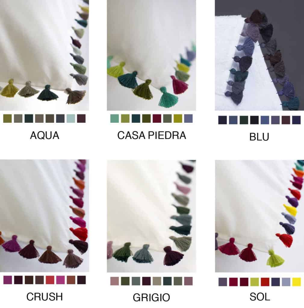 linge de maison sur mesure gamme de couleurs V.Barkowski