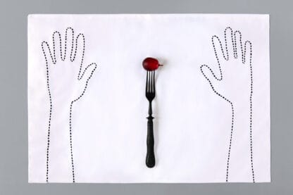 inviting embroidered hand placemat
