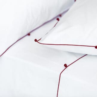 buy high end bed linen with trimmings Nil carmine