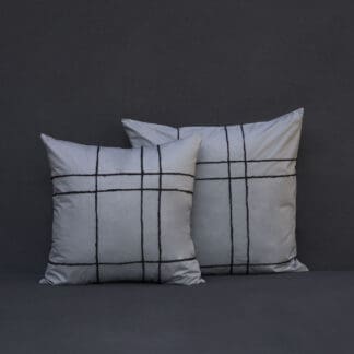 Cushion cover Karo wool - Grey