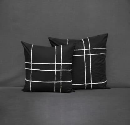 black cushion wool hand-embroidery V.Barkowski
