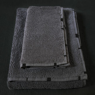 servieete de bain gris anthracite haut de gamme brodée main