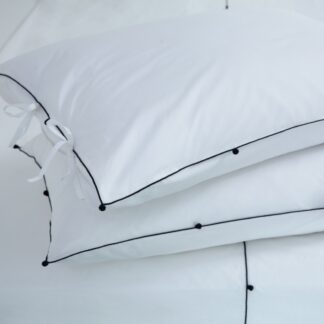 NIL white bed linen black trimmings luxury pillow case