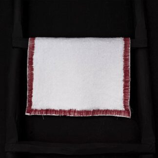 White bath linen LB01 CALI embroidery carmine